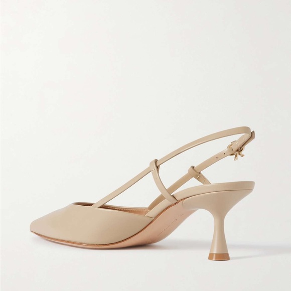 Gianvito Rossi Ascent 55 Beige Leather Slingback Pumps - 38.5 NWOT Made in Italy - Picture 3 of 12